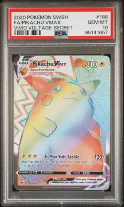 Pokemon 2020 Pikachu VMAX RAINBOW #188 Vivid Voltage - Secret PSA 10 💎🔥 - Image 1
