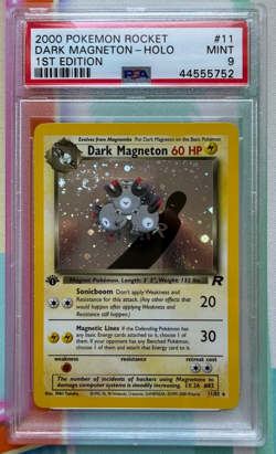 2000 POKEMON ROCKET 1ST EDITION #11 DARK MAGNETON-HOLO PSA 9 With Swirl! - Image 1