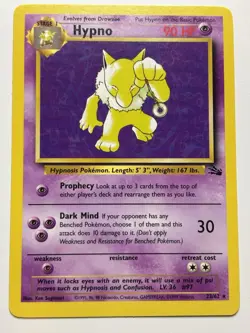 Hypno 23/62 Rare Fossil Pokemon Card Non Holo LP - Image 1