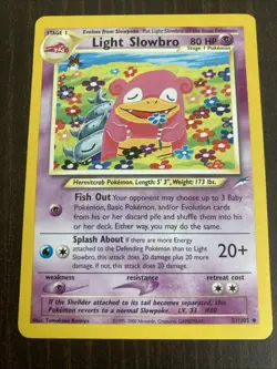 Light Slowbro 51/105 Neo Destiny Rare Vintage Pokemon Card Slow Bro - Image 1