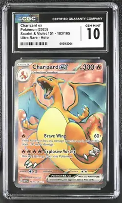 Charizard EX *CGC 10* Ultra Rare *Scarlet & Violet 151* #183 *2023* Pokemon - Image 1