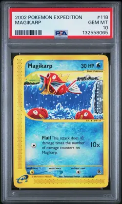 2002 Pokemon Expedition Magikarp #118 PSA 10 GEM MINT NEW CERT ✨ RARE 🌊 ART - Image 1