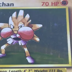 Pokemon TCG Hitmonchan 7/102 Holo Base Set 1999 - Image 2