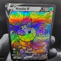 Pokemon Weedle Stain Glass Custom Made Fan Art Holo - Image 1