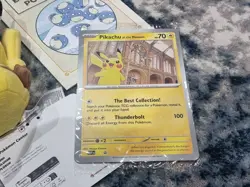 Pokemon x Natural History Museum Pikachu Jumbo Promo Card And Plush Bundle - Image 2