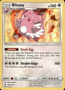 POKEMON CARD HOLO BLISSEY 102/145 NO 242 HAPPINESS POKEMON TCG CCG - Image 1