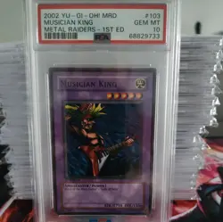 2002 YU-GI-OH! METAL RAIDERS MRD-103 MUSICIAN KING - 1st Ed- PSA 10 POP 21 - Image 1