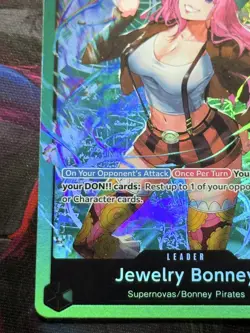 One Piece OP07-019 Jewelry Bonney Green Leader English Near Mint - Image 5