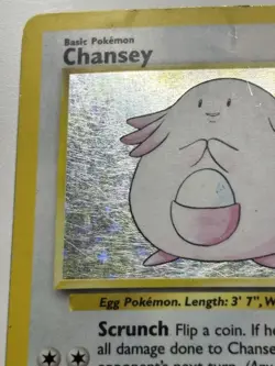 Chansey 3/102 Base Set Holo Pokemon Card MP - Image 5
