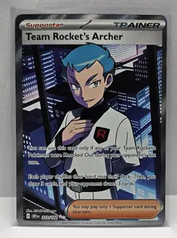 Pokemon TCG Team Rockets Archer Ultra Rare Full Art Card 223/182 Destined Rivals - Image 1