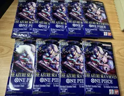 9x One Piece Card TCG OP-14 Sleeved Booster Packs Lot English DEAD PACKS Azure - Image 1