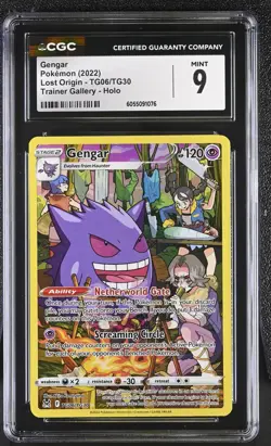 CGC 9 MINT Gengar 2022 Lost Origin TG06/TG30 Trainer Gallery Holo Pokemon Card - Image 1