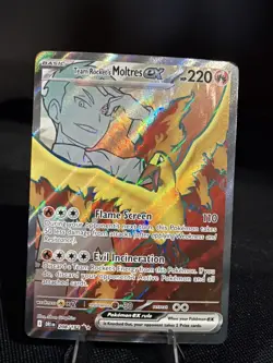 Team Rocket's Moltres ex 208/182 Destined Rivals Full Art Pokemon Card SV10 MINT - Image 1