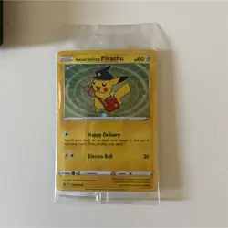 Pokemon Special Delivery Pikachu SWSH074 Promo Holo Card Sword & Shield - Image 1