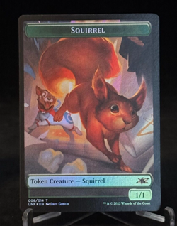 MTG Magic the Gathering UNF Unfinity Foil Squirrel / Storm Crow - Token - Image 1