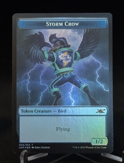 MTG Magic the Gathering UNF Unfinity Foil Squirrel / Storm Crow - Token - Image 2