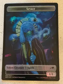 MTG Magic the Gathering Kamigawa Neon Dynasty Foil Token Spirit / Spirit - Image 1