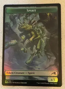 MTG Magic the Gathering Kamigawa Neon Dynasty Foil Token Spirit / Spirit - Image 2