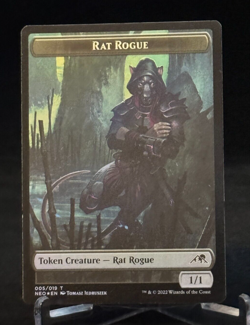 MTG NEO Kamigawa Neon Dynasty Foil Spirit / Rat Rogue - Token - Image 2