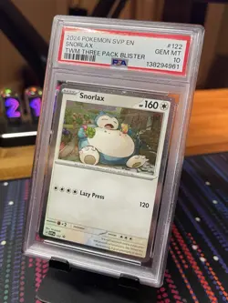 2024 POKEMON SVP EN-SV BLACK STAR PROMO #122 SNORLAX PSA 10 - Image 1