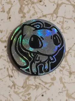 RARE Pokemon TCG flip coin Mew silver glitter holofoil Groundbreaker theme deck - Image 1