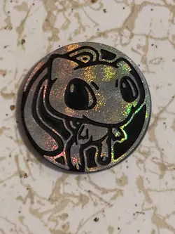 RARE Pokemon TCG flip coin Mew silver glitter holofoil Groundbreaker theme deck - Image 2