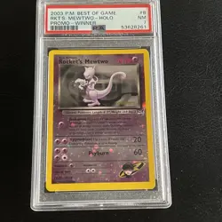 2003 POKEMON BEST OF GAME PROMO WINNER #8 ROCKET'S MEWTWO-REVERSE FOIL PSA 7 - Image 1