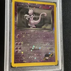 2003 POKEMON BEST OF GAME PROMO WINNER #8 ROCKET'S MEWTWO-REVERSE FOIL PSA 7 - Image 3