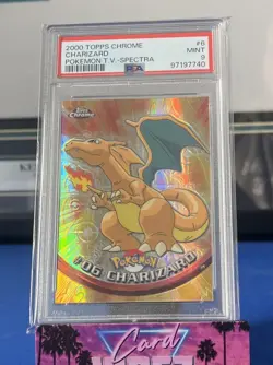 CHARIZARD Pokemon Cad - 2000 Topps Chrome - #6 - Pokemon T.V. Spectra - PSA 9 - Image 1