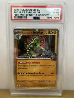 Team Rocket's Tyranitar Pokemon TCG Pokemon Center Stamp Promo #096 PSA 9 MINT - Image 1