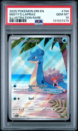 Misty's Lapras 194/182 PSA 10 card - Pokemon - Gem Mint - Destined Rivals - Image 1