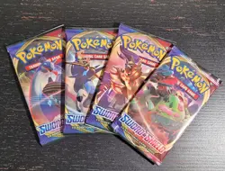 Pokemon Sword & Shield Base Set Sealed Booster Packs x4 - Image 1