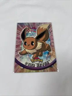 2000 Topps Pokemon TV Animation Edition Series 3 Non Holo #133 Eevee Blue Label - Image 1