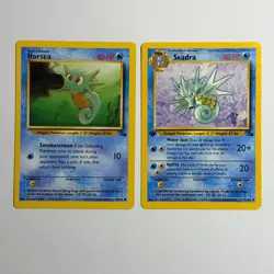 Pokemon TCG Horsea & Seadra 2 Card Evolution Lot WOTC 1999 1st Edition Seadra - Image 1