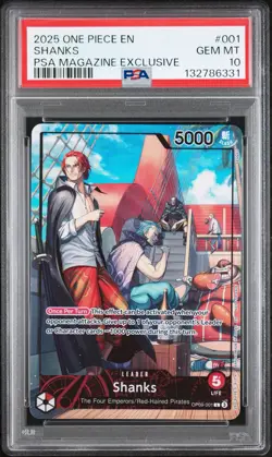 Shanks (2025 PSA Magazine Promo) OP09-001 One Piece Promotion Cards Foil PSA 10 - Image 1
