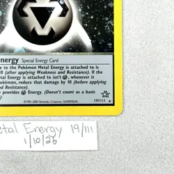 Metal Energy 19/111 Neo Genesis 1st Edition Holo Card Swirl 🌀 Pokemon TCG NM - Image 2