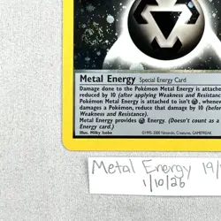 Metal Energy 19/111 Neo Genesis 1st Edition Holo Card Swirl 🌀 Pokemon TCG NM - Image 3