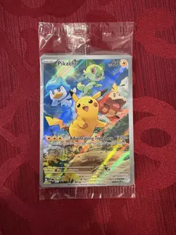 Pokemon Pikachu Promo Card ETB Black Star Holo Sealed SV 027 Scarlet & Violet - Image 1