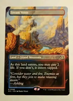 MTG Steam Vents #0348 BORDERLESS Shock Land Lorwyn Eclipsed Rare ECL Reversible - Image 2