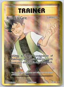 Brock's Grit (Full Art) 107/108 (NM) - XY - Evolutions - Secret Rare Pokemon TCG - Image 1