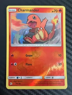 Pokemon TCG Charmander Hidden Fates 7/68 Reverse Holo Common NM - Image 1