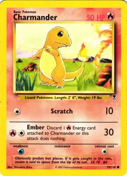 Pokemon TCG Charmander Legendary Collection 70/110 Regular Common DMG - Image 1