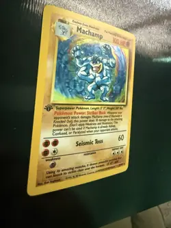 1999 POKEMON Machamp 8/102 Base Set 1st Edition Holo (NM+) - Image 2