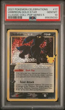 PSA 10 Pokemon TCG 2021 Celebrations Classic Collection #17 Umbreon-Gold Star - Image 1