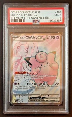 Lillie’s Clefairy EX Promo 195 - Premium Collection - Pokemon 2025 SVP PSA 9 - Image 1