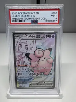 Lillie’s Clefairy EX Promo 195 - Premium Collection - Pokemon 2025 SVP PSA 9 - Image 3