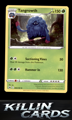 Reverse Holofoil Tangrowth 005/159 Pokemon Rare Crown Zenith Card NM - Image 1