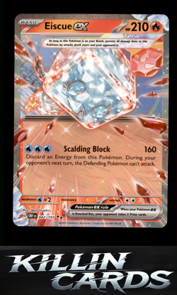 Eiscue ex 042/197 Pokemon Double Rare SV03: Obsidian Flames Card NM - Image 1