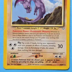2001 Pokemon Neo Revelation Aerodactyl Unlimited #15/64 Non-Holo Card - Image 3