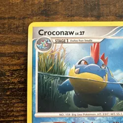 CROCONAW LV. 27 44/123 Mysterious Treasures Pokemon Card 2007 LP - Image 3